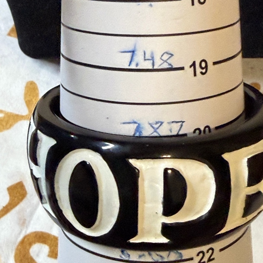 Bold Black and Silver 'HOPE' Ring - Picture 8 of 8